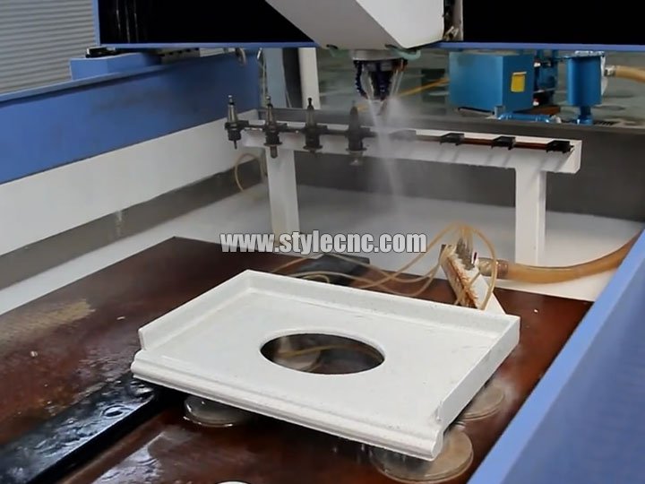 石英、花崗巖、大理石數控石材切割拋光機立式ATC系統