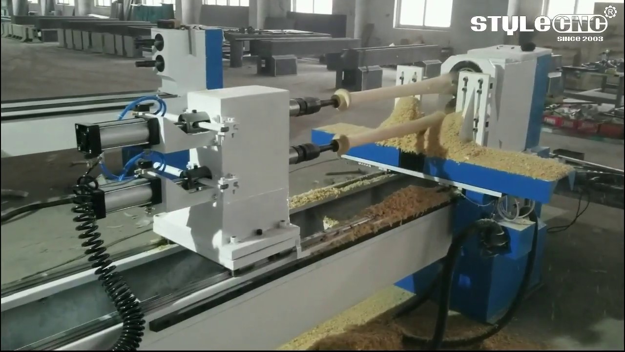雙主軸自動數控木工車床，用于棒球棒