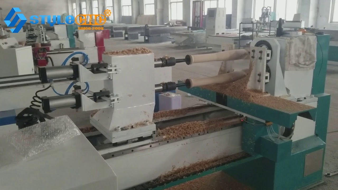 用于制作木制臺球桿的雙主軸數控車床