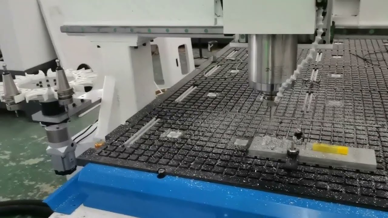 重型4x8數控鋁雕刻機帶攻絲頭 重型4x8數控鋁雕刻機帶攻絲頭