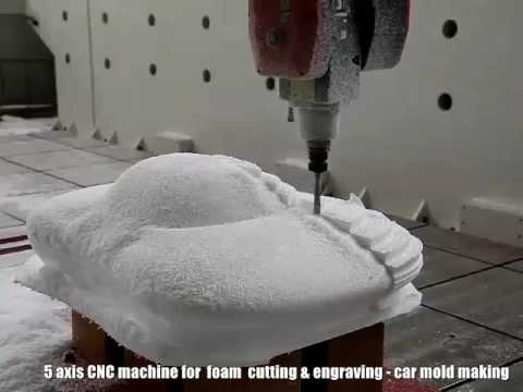 五軸數控雕刻機切割泡沫 3D 汽車模具
